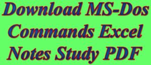 MS-Dos Commands Excel