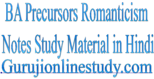 Precursors Romanticism Notes
