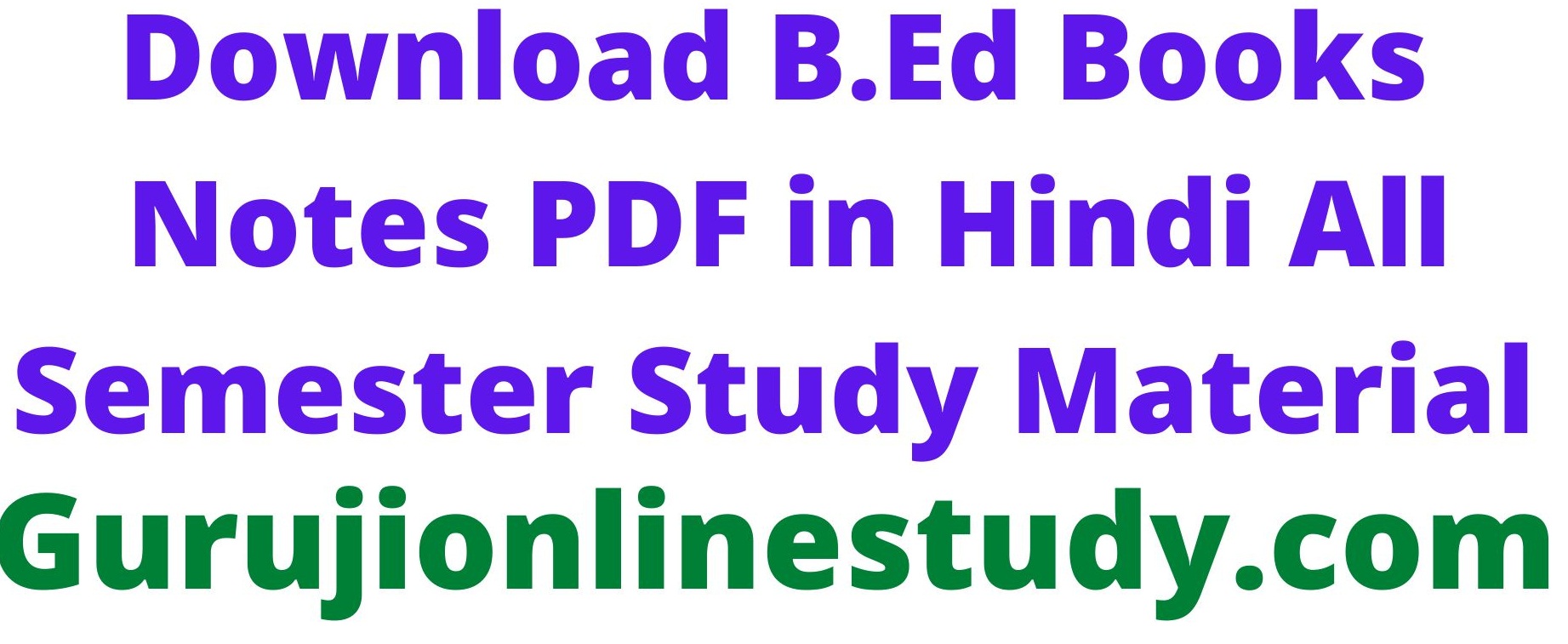 Download BEd Books