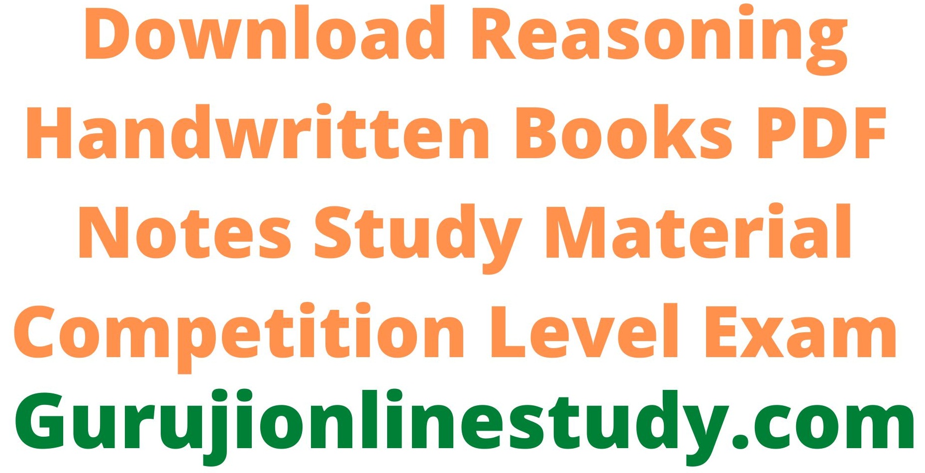 Reasoning Handwritten Books PDF