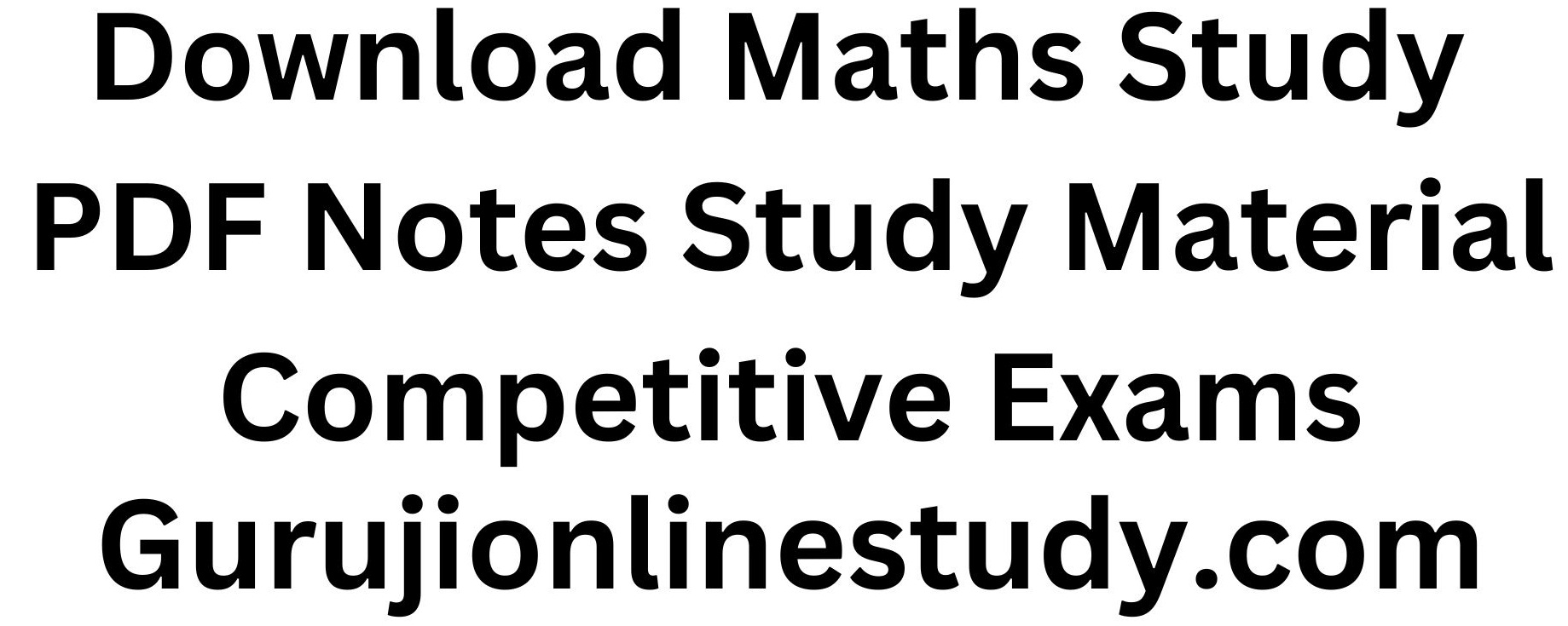 Maths Study PDF Notes