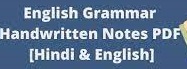 English Grammar Handwritten PDF